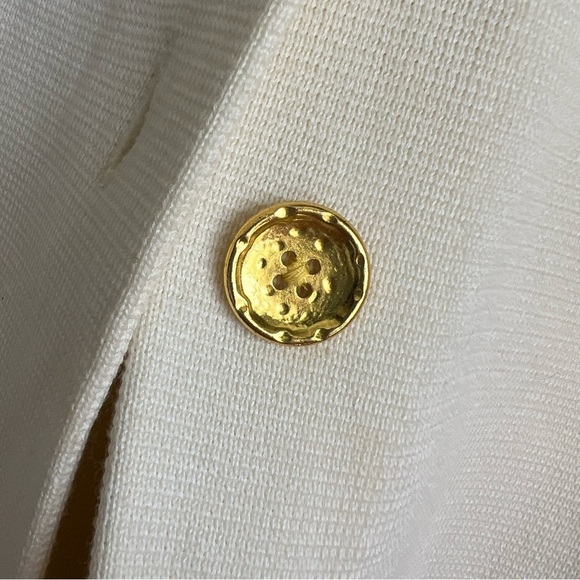J. Mclaughlin Size S Ivory Cream Gold Buttons Long Sleeve Long Cardigan Coatigan - Picture 5 of 6